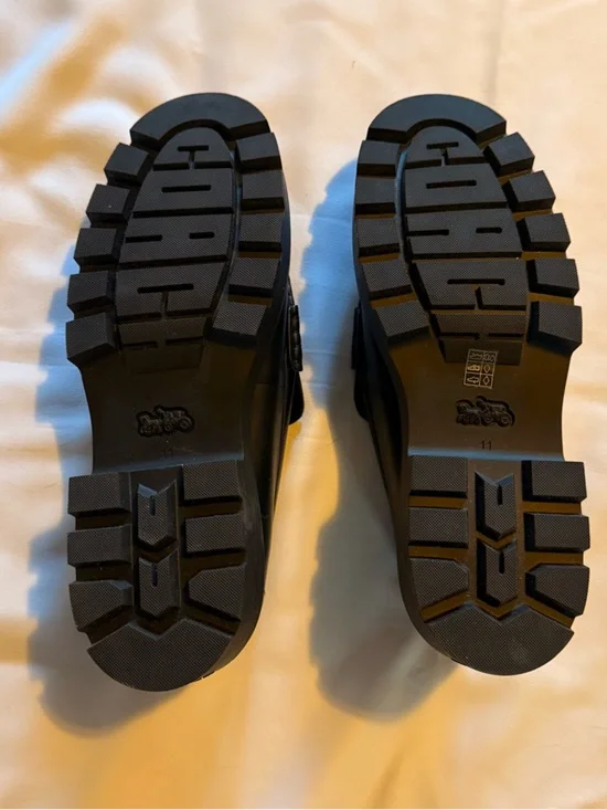 Coach Ruthie Black Leather Platform Loafers 43 (11B) - Picture 2 of 5